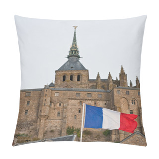 Personality  French Flag In Front Of Mont Saint-Michel. Pillow Covers