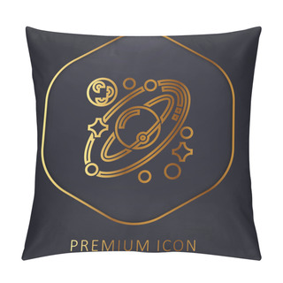 Personality Astronomy Golden Line Premium Logo Or Icon Pillow Covers