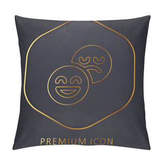Personality  Attitude Golden Line Premium Logo Or Icon Pillow Covers