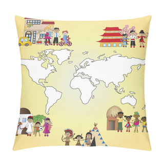 Personality Family World Pillow Covers
