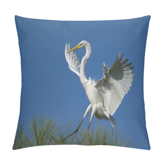 Personality  Great Egret Landing Pillow Covers