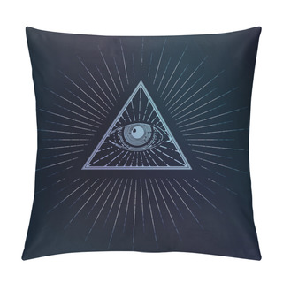 Personality  All Seeing Symbol, Triangle With Rays Pillow Covers