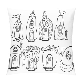 Personality  Doodle Magic House Set Pillow Covers