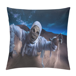 Personality  Scary Mummy In A Desert At Night Pillow Covers