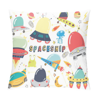 Personality  Outer Space- Cute Spaceship Collections Pillow Covers