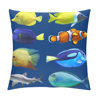 Personality  Set Of Tropical Fish. Vector Illustration Pillow Covers