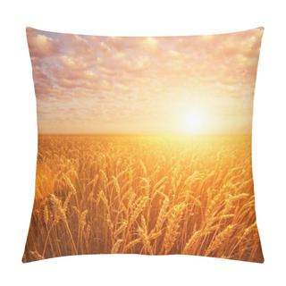 Personality  Wheat Field Over Cloudy Sky Pillow Covers