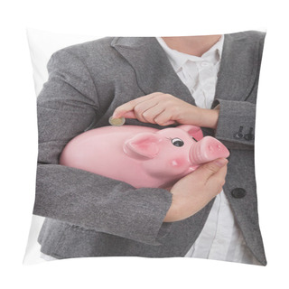 Personality  Put Coin Into Piggy Bank Pillow Covers