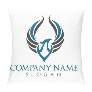 Personality  Phoenix In Fire Vector Logo Design. Pillow Covers