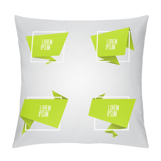 Personality  Abstract Geometric Origami Speech Bubbles. Pillow Covers