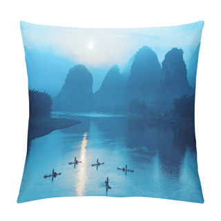 Personality  Yangshuo Scenery In Sunrise Pillow Covers