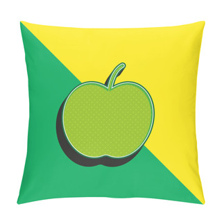 Personality  Apple Green And Yellow Modern 3d Vector Icon Logo Pillow Covers