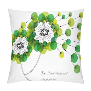 Personality  Dandelions Silhouettes With Green Bubbles Pillow Covers