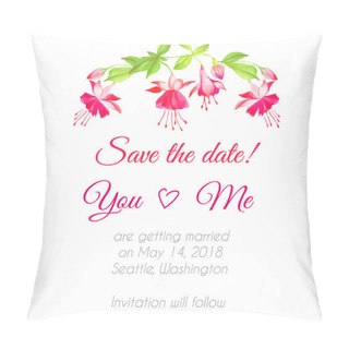 Personality  Delicate Fuchsia Floral Watercolor Design Vector  Pillow Covers