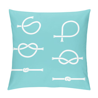 Personality  User Tying Shoelaces On A Blue Background. Pillow Covers