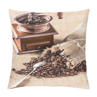 Personality  Coffee Mill With Coffee Beans Pillow Covers