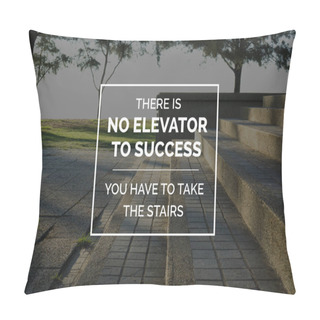 Personality  Motivational And Inspirational Business Quote. Stairs In A Park Image With Quote. Pillow Covers