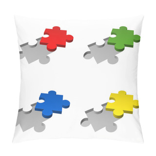 Personality  4x Piece Of A Puzzle Pillow Covers