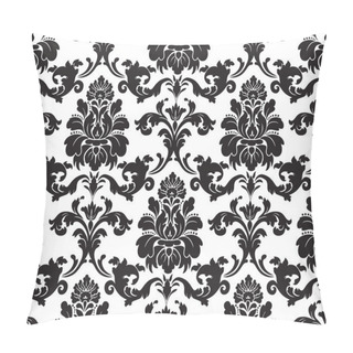 Personality  Vector. Seamless Damask Pattern. Fabric Swatch. Black And White. Pillow Covers