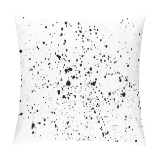 Personality  Black Blobs Isolated On White. Ink Splash. Brushes Droplets. Grainy Texture Background. Digitally Generated Image. Vector Illustration, EPS 10. Pillow Covers