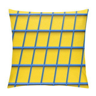 Personality  Geometric Grid Texture As Background Or Banner. Crossed Parallel Blue Plastic Lines. Pillow Covers