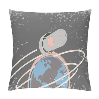 Personality  Vector Illustration, Space Retro Postcard, Vector, Outer Space Pillow Covers