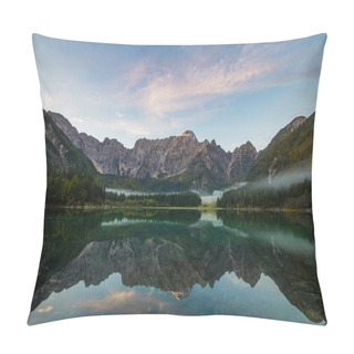 Personality  Dawn Over The Alpine Lake Laghi Di Fusine In The Julian Alps In  Pillow Covers