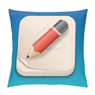 Personality  Vector Icon Of Pencil On Paper. Pillow Covers