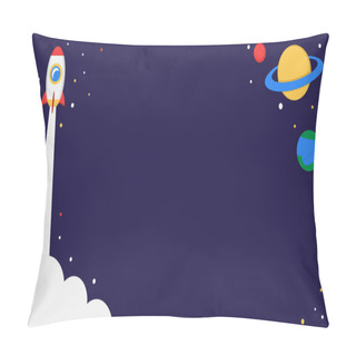 Personality  Illustration Vector Graphic Background Of Space Adventure With Copy Space Area. Suitable For Children Book, Etc. Pillow Covers