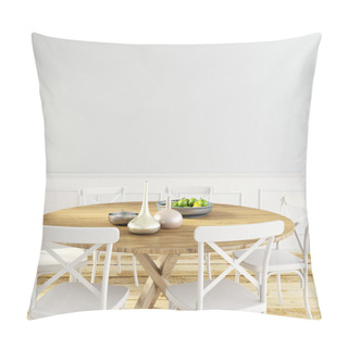 Personality  Mock Up Wall In Interior With Dining Area. Living Room Modern St Pillow Covers