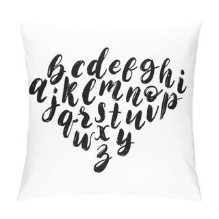 Personality  Vector Hand Lettering Alphabet. Font Of Dry Brush Style. Calligraphy Font Letters On White Background. Pillow Covers