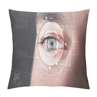 Personality  Cyber Man With Technolgy Eye Looking Pillow Covers