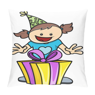 Personality  Birthday Girl Got A Present - Vector Illustrations Pillow Covers