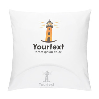 Personality  Lighthouse Logo Design Template. Lighthouse Icon Design, Label, Emblem Or Badge - Vector Illustration. Modern Vector Lighthouse Sign Logo For A Consulting Pillow Covers