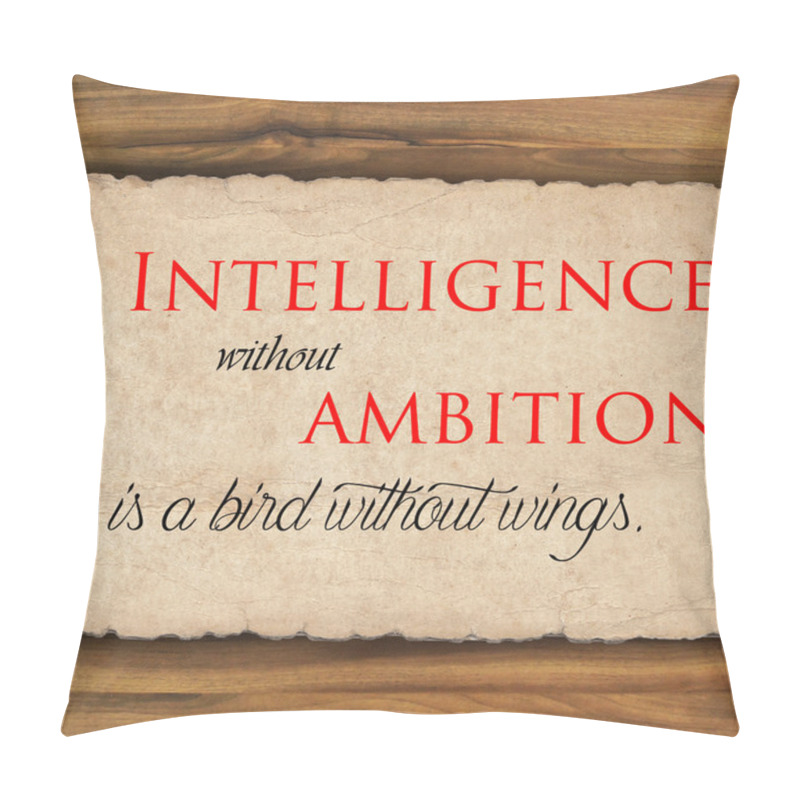 Personality  Inspirational quote on  grunge paper against wood background pillow covers