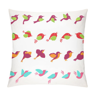 Personality  Set Of Birds Icons Pillow Covers