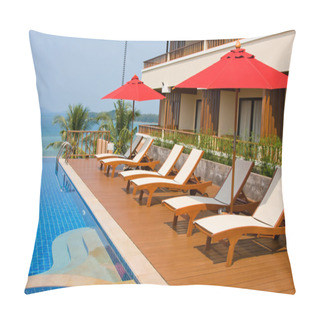 Personality  Swimming Pool Near The Sea , Thailand. Pillow Covers
