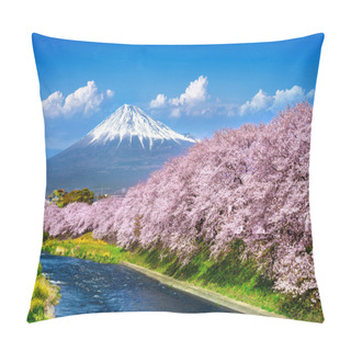 Personality  Fuji Mountains And  Cherry Blossoms In Spring, Japan. Pillow Covers