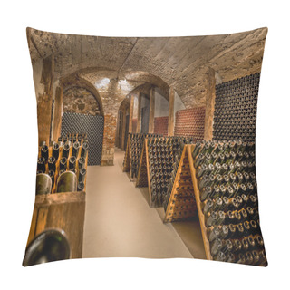 Personality  Wine Cellar, A Row Of Champagne Bottles Pillow Covers