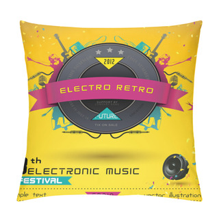 Personality  Music Concept, Retro Poster Template. Pillow Covers
