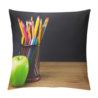 Personality  Pencils And Apple On Table Pillow Covers