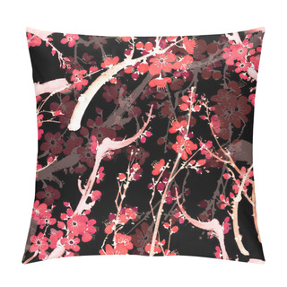 Personality  Blooming Sakura Floral Pattern Pillow Covers
