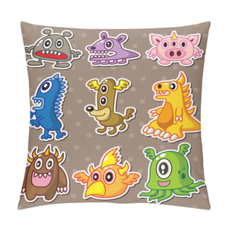Personality  Monster Stickers Pillow Covers