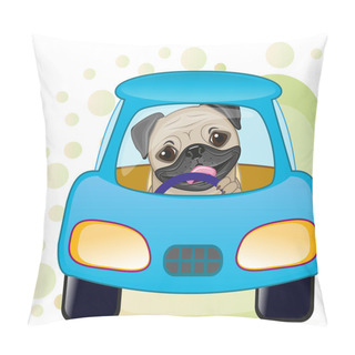 Personality  Pug Dog In A Car Pillow Covers