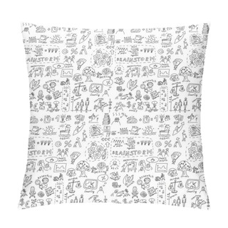 Personality  Seamless Pattern With Collection Of Icons Pillow Covers