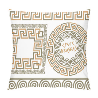 Personality  Set 3 Brushes Greek Meander Patterns Pillow Covers