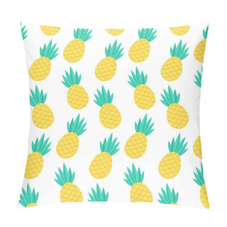 Personality  Pineapples Seamless Pattern. Vector Illustration For Textiles And Wallpapers. On A White Background. Doodle Style Tropical Fruits Pillow Covers
