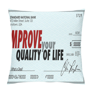 Personality  Improve Your Quality Of Life Words On A Check Pillow Covers