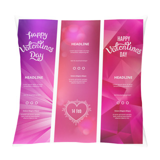 Personality  Vertical Pink Banners On St. Valentines Day Pillow Covers