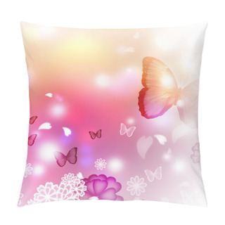 Personality  Blossoms And Butterflies Illustration Pillow Covers